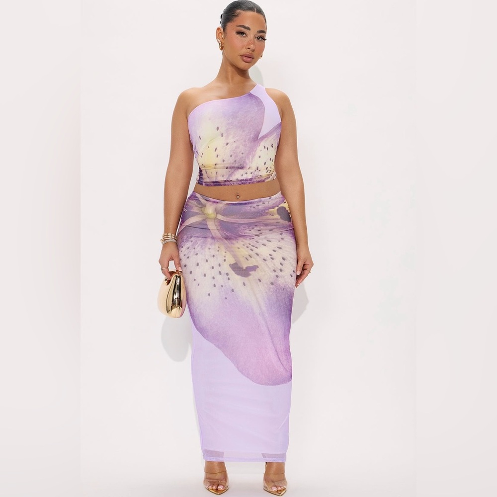 Fashion Nova Palm Springs Mesh Skirt Set